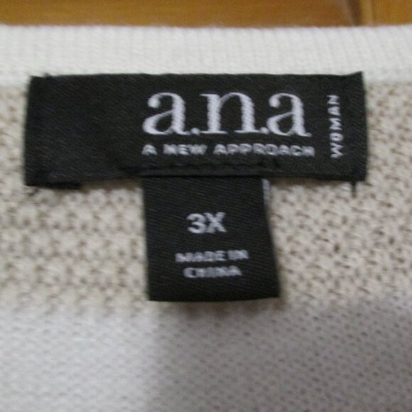 a.n.a. top/sweater NEW with tags lightweight tan & cream knit pullover size 3x - Picture 2 of 11
